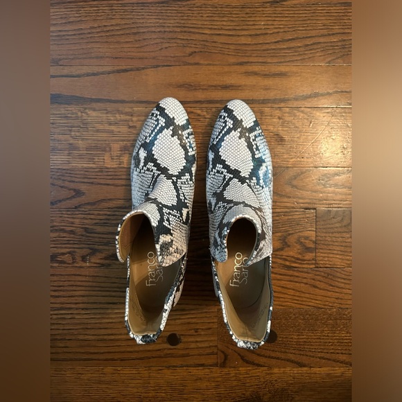 Franco Sarto Snakeskin Heeled Boots - Picture 3 of 8